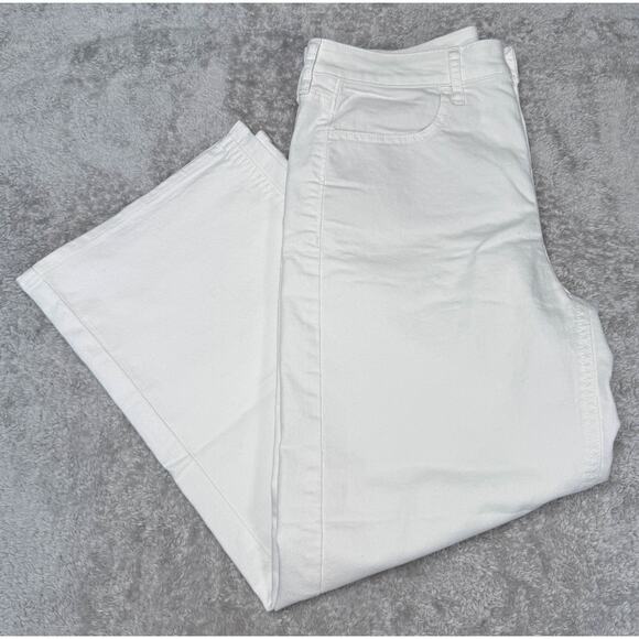 Old Navy WOW High Rise Wide Leg Cropped White Jeans Denim Cotton Womens 8 NWT - Picture 1 of 7